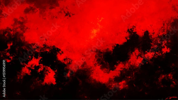 Fototapeta Abstract red and black grunge texture background. Black, red horror background for design. Abstract Watercolor red and black grunge background painting.