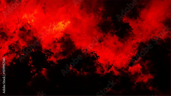 Fototapeta Abstract red and black grunge texture background. Black, red horror background for design. Abstract Watercolor red and black grunge background painting.