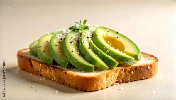 Fototapeta Avocado Toast on Light Background