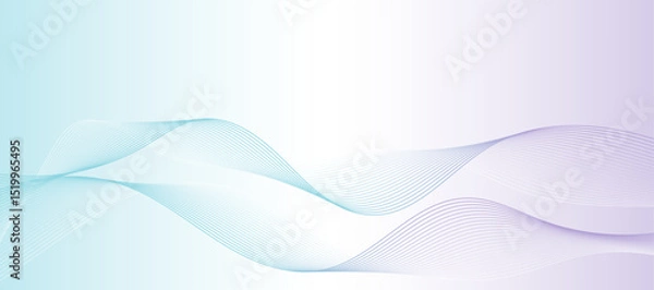 Fototapeta Blue and purple wave lines on white background. Abstract blue and purple lines pattern or wavy stripes for business background.