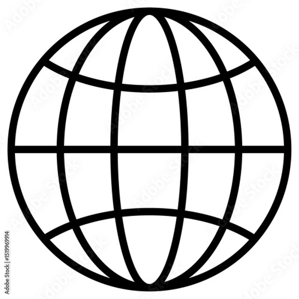Obraz globe icon Simple thin line stroke
