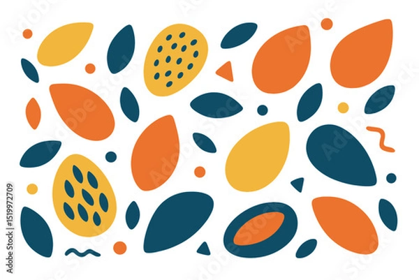 Fototapeta A white background features an abstract seed design in vector form