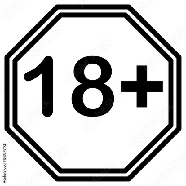 Obraz 18 plus icon Simple thin line stroke