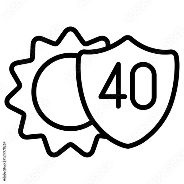 Obraz 4o sun protection icon Simple thin line stroke