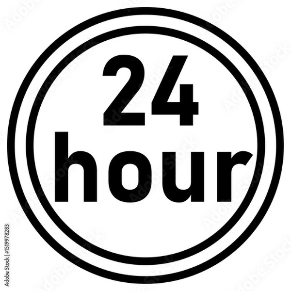 Obraz 24 hour icon Simple thin line stroke