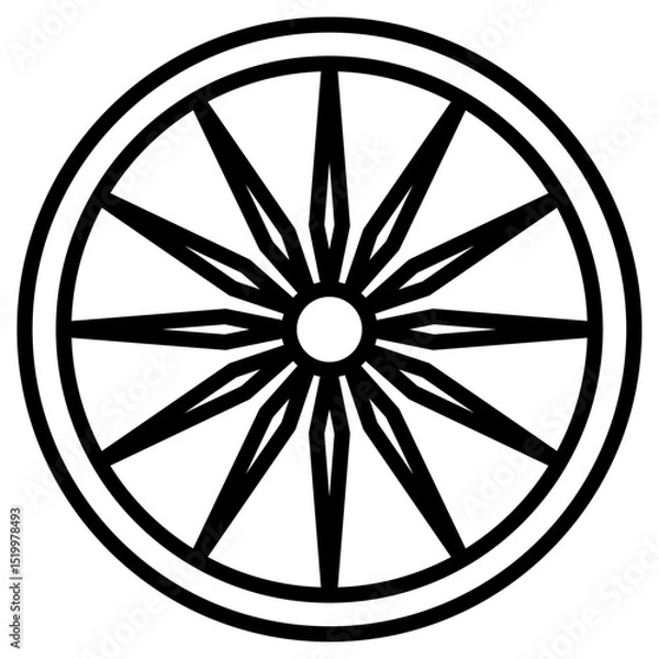 Obraz ashoka wheel icon Simple thin line stroke