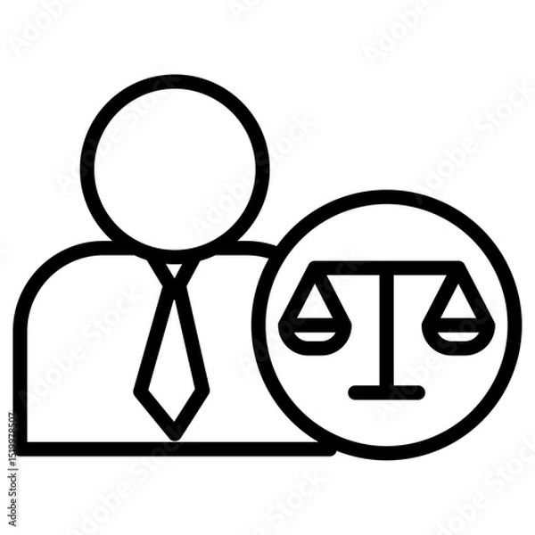 Obraz attorney at law icon Simple thin line stroke