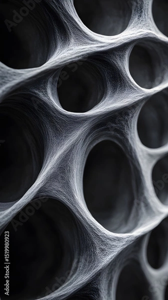 Obraz Abstract Gray Organic 3D Texture with Interconnected Holes