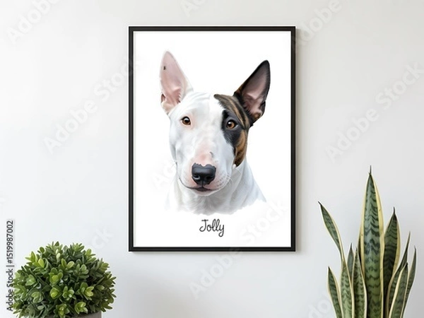 Obraz Framed Portrait of a Bull Terrier