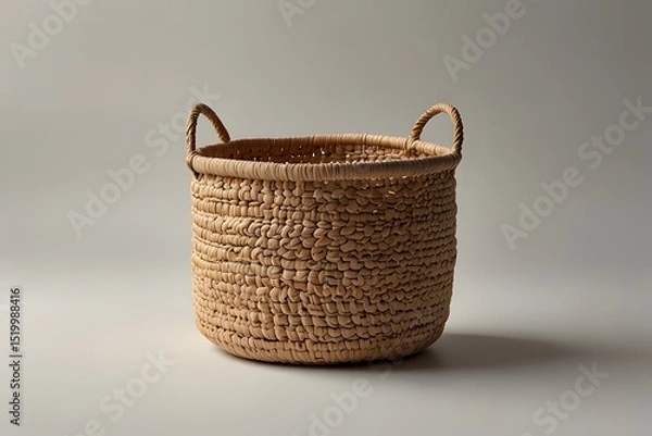 Obraz Small Woven Basket with Handles for Rustic Home Decor

