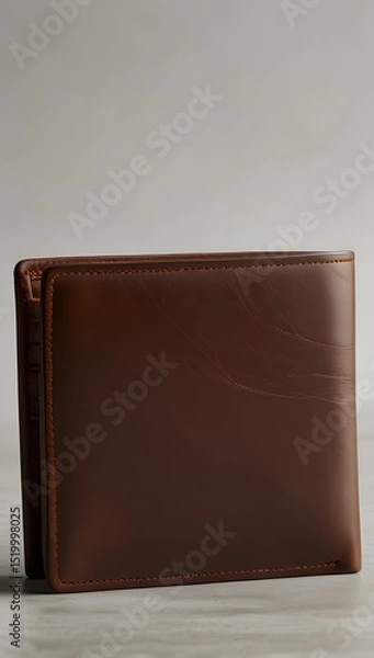 Obraz Stylish Brown Leather Wallet with Unique Textured Surface
