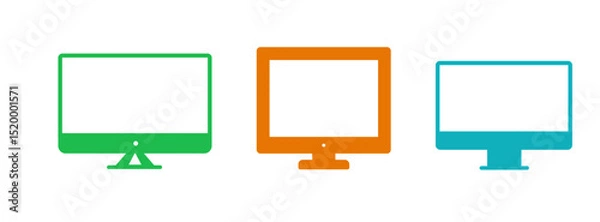Obraz Computer icon set vector. computer monitor sign and symbol, vector illustration