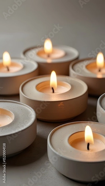 Obraz Close-up of Lit Scented Candles for Warm and Inviting Atmosphere
