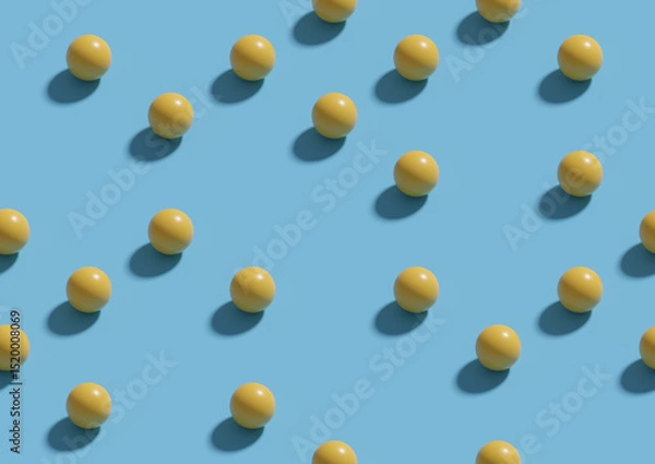 Obraz Seamless isometric background of yellow spheres. 3D illustration.