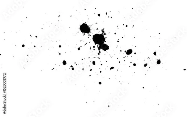 Fototapeta Black ink drops on white background ink vector