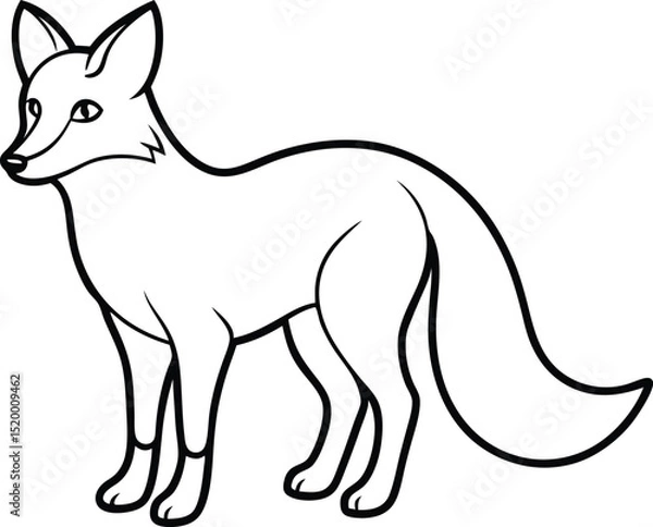Fototapeta Fox Vector Silhouette Art Icon
