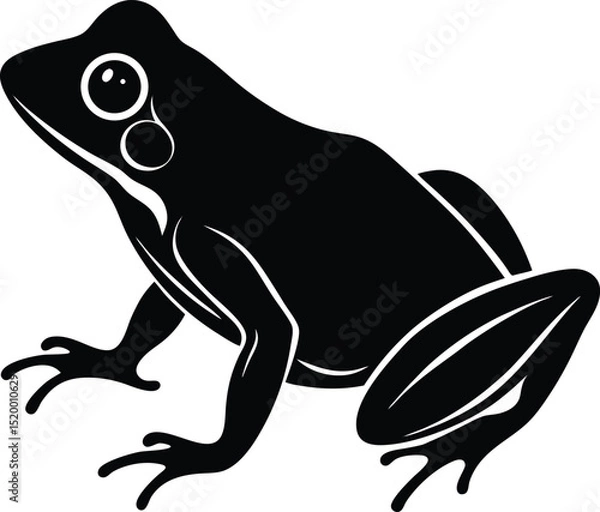 Fototapeta Frog Vector Silhouette Art Icon
