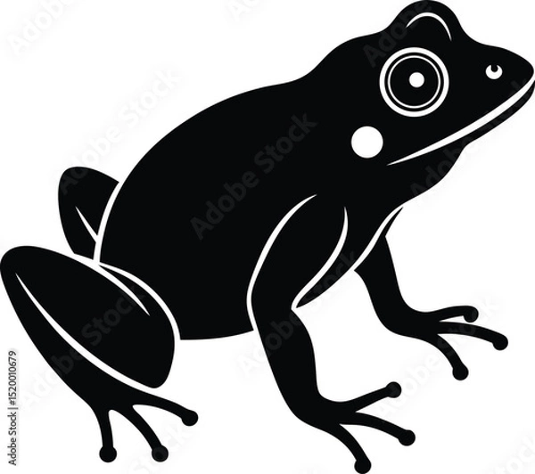 Fototapeta Frog Vector Silhouette Art Icon
