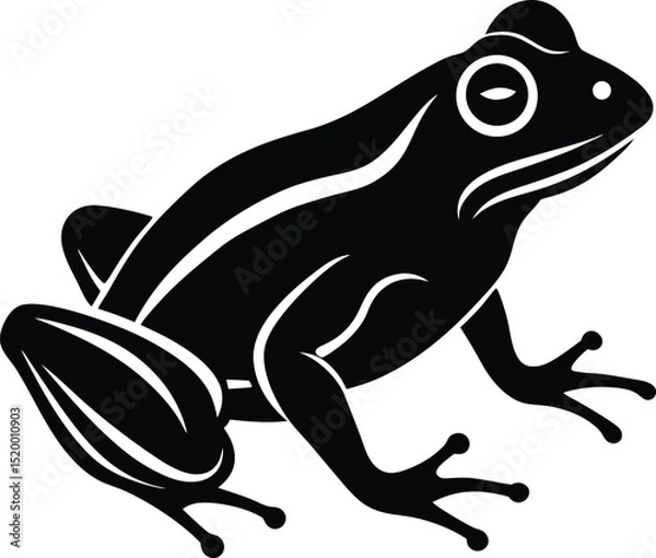 Fototapeta Frog Vector Silhouette Art Icon
