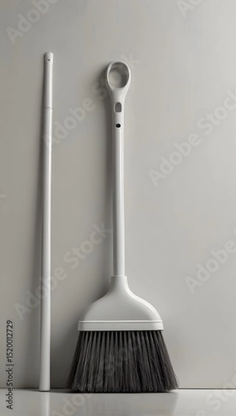 Obraz Modern Cleaning Brush with White Handle and Bristles
