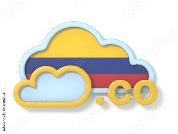 Fototapeta Domain name CO 3D