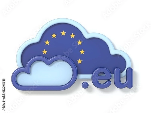 Fototapeta Domain name EU 3D