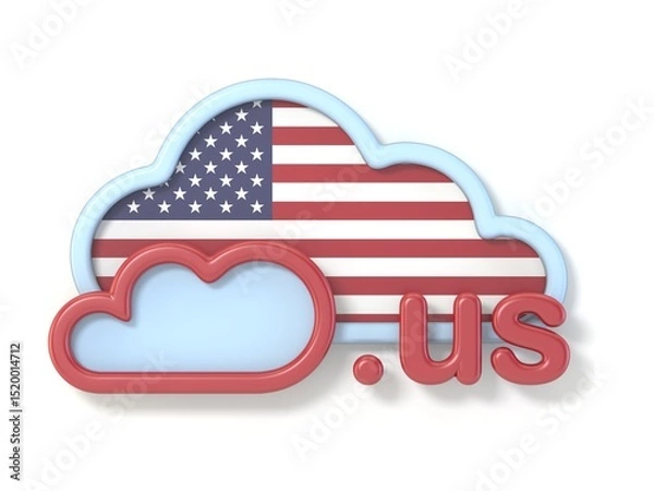 Fototapeta Domain name US 3D