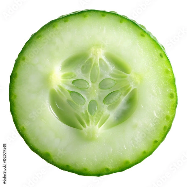 Fototapeta Cucumber Slice Fresh Vegetable Isolated on Transparent Background