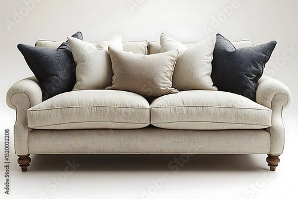 Fototapeta Elegant parlor tufted back sofa high resolution picture