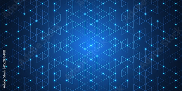 Fototapeta Abstract technology background with a seamless pattern of simple geometric shapes. Stylish texture