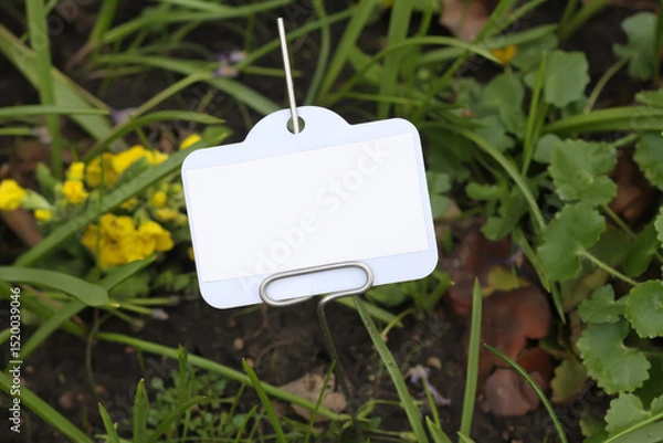 Fototapeta Sign on a grass with empty space for text.