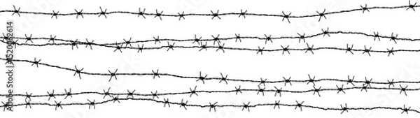 Obraz Adobe Illustrator ArtworkBarbed wire background. Vector illustration isolated on white.