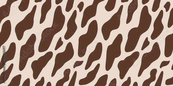 Fototapeta Brown and Beige Cow Abstract Animal Print Seamless Pattern