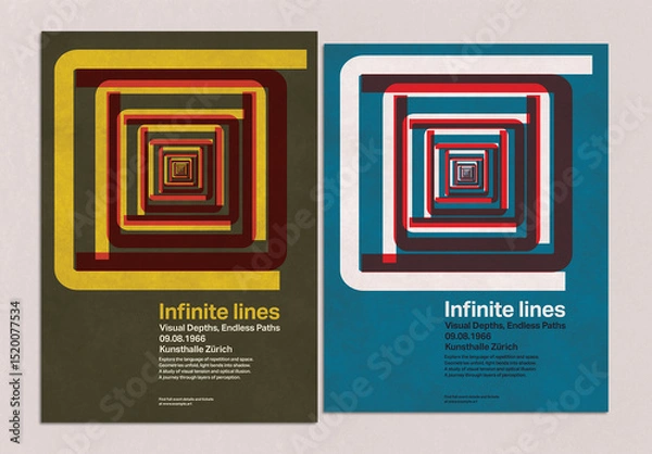Fototapeta Swiss Style Visual Depth Poster Layout