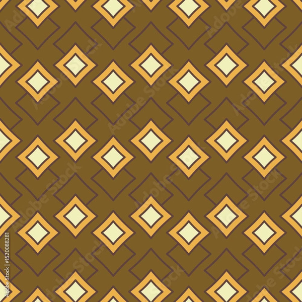 Fototapeta Seamless Diamond Pattern in Brown and Cream