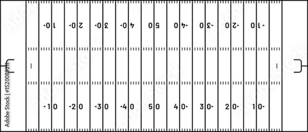 Fototapeta American football field with markings. American football field with yard lines and numbers on a transparent background. American football field in top view. Vector