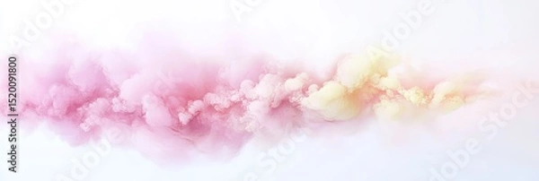 Obraz Watercolor Abstract Pink and Yellow Background - Soft pastel pink and yellow watercolor clouds, dreamy, ethereal, flowing, gentle. Symbolizing serenity, imagination, dreams, peace, and hope