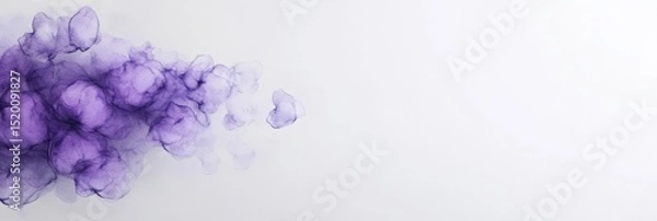 Obraz Watercolor Abstract Purple Clouds Background - Abstract watercolor painting, symbolizing serenity, dreams, imagination, mystery, and tranquility. Soft purple hues create a calming effect