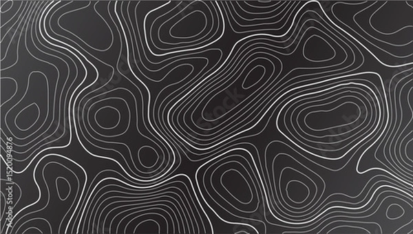 Obraz Topography inspired antique map design showing natural terrain features through classic elevation lines, geographic grid overlay, and weathered textures ideal for geography, exploration.