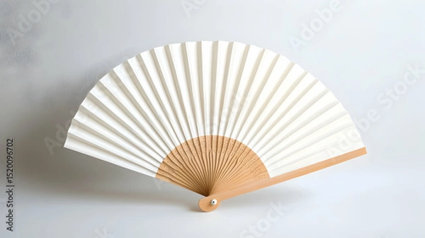Fototapeta Isolated white folding hand fan c  BB6E2