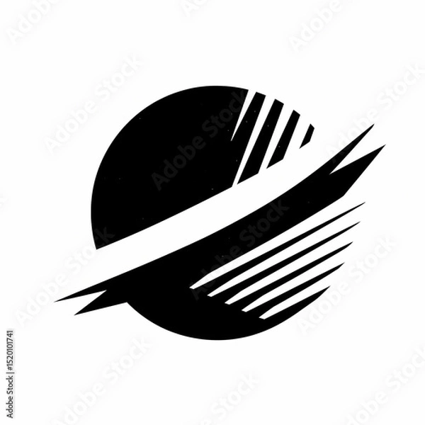 Fototapeta Quasar Pictogram Logotype Retrofuturism Design Space Exploration Icon SciFi Symbol Galactic Core Emblem Universe Graphic Cosmic Identity
