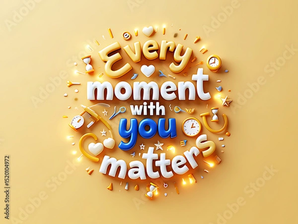 Obraz Every moment with you matters 3d illustration