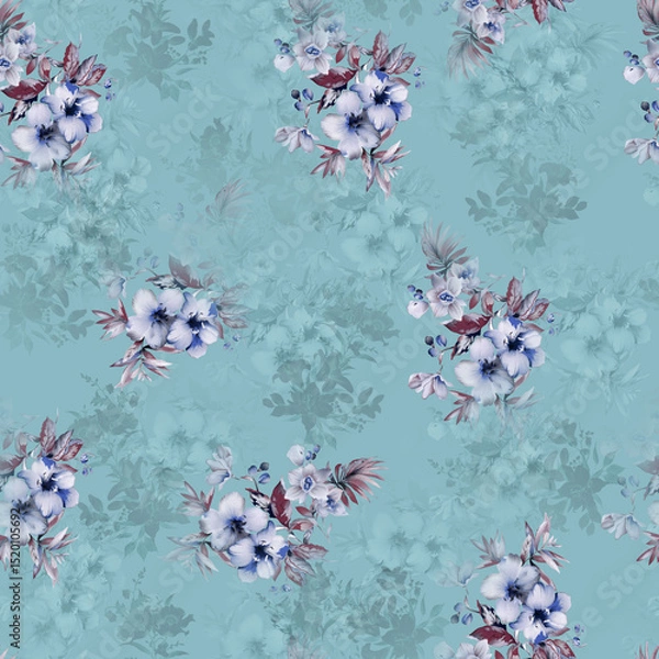 Obraz Modern floral repeat pattern with abstract style flowers
