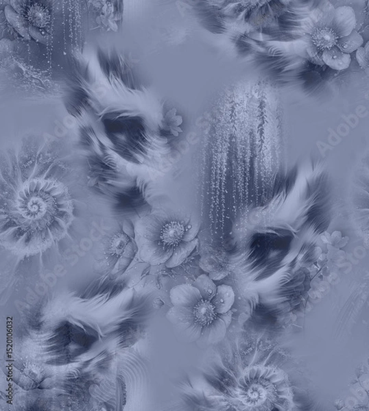 Obraz Modern floral repeat pattern with abstract style flowers
