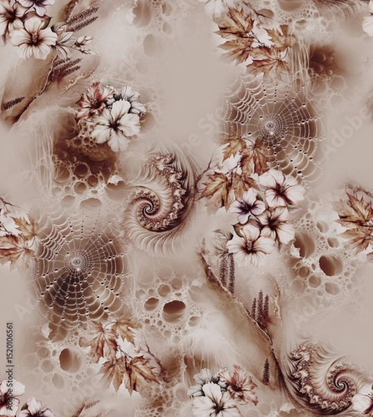 Obraz Modern floral repeat pattern with abstract style flowers
