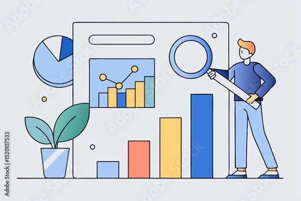 Fototapeta Personal data analysis, business report, data insight, work efficiency, information exploration, work strategy, professional growth, data - driven, work progress, analysis skill.