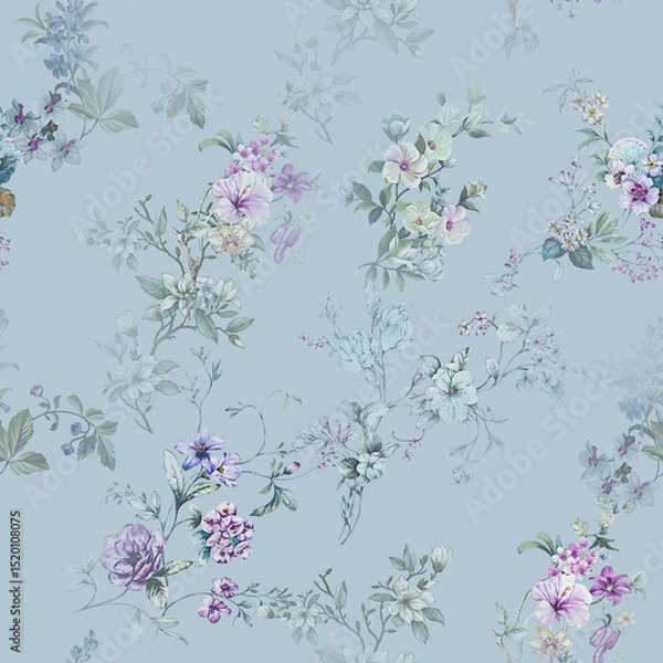 Obraz Modern floral repeat pattern with abstract style flowers
