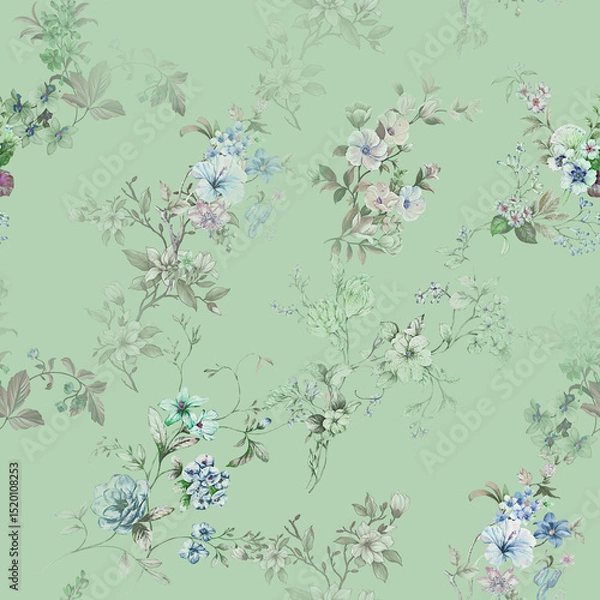 Obraz Modern floral repeat pattern with abstract style flowers
