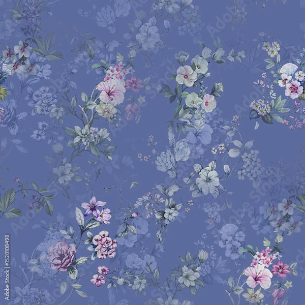 Obraz Modern floral repeat pattern with abstract style flowers
