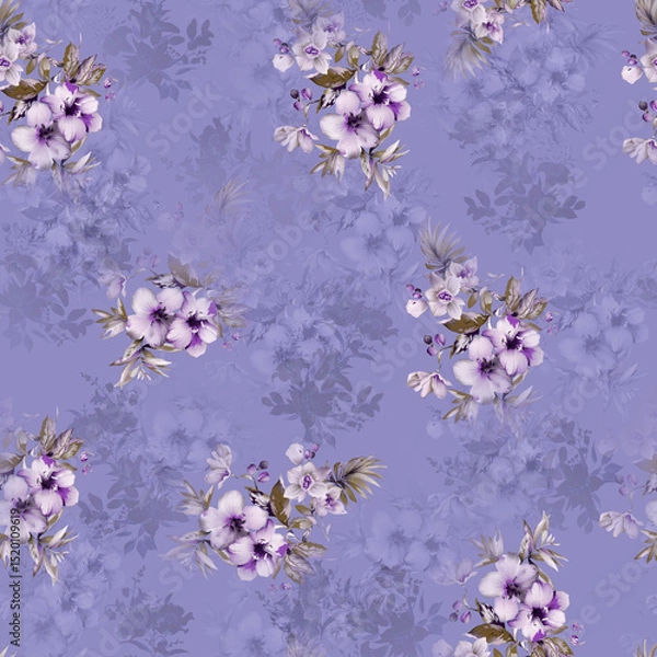 Obraz Modern floral repeat pattern with abstract style flowers
